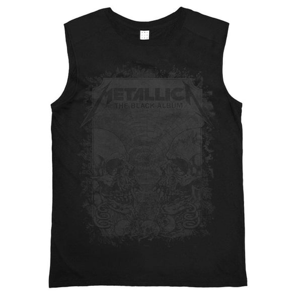 Amplified Mens Metallica The Black Album Sleeveless T-Shirt Amplified Mens Metallica The Black Album Sleeveless T-Shirt