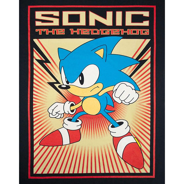 Sonic The Hedgehog Mens Propaganda Poster T-Shirt