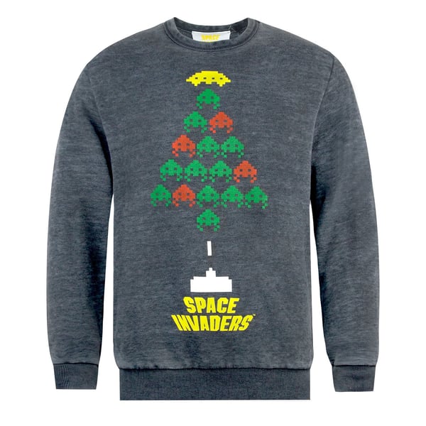Space Invaders Unisex sweatshirt med udbrændt juletræ til voksne Space Invaders Unisex sweatshirt med udbrændt juletræ til voksne