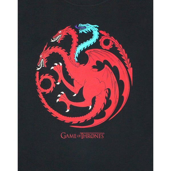 Game of Thrones Mens Ice and Fire Dragons Emblem T-Shirt