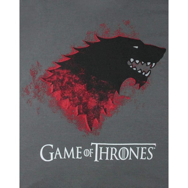 Game of Thrones Mens Bloody Direwolf Stark T-Shirt