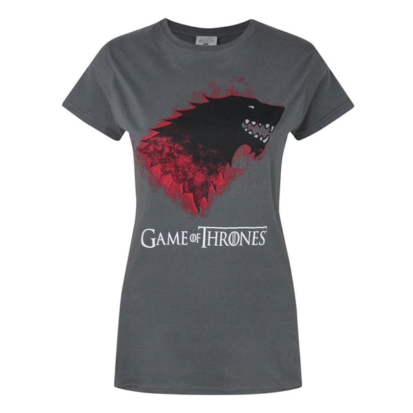 Game of Thrones Dame/Damer blodig Direwolf Stark T-shirt