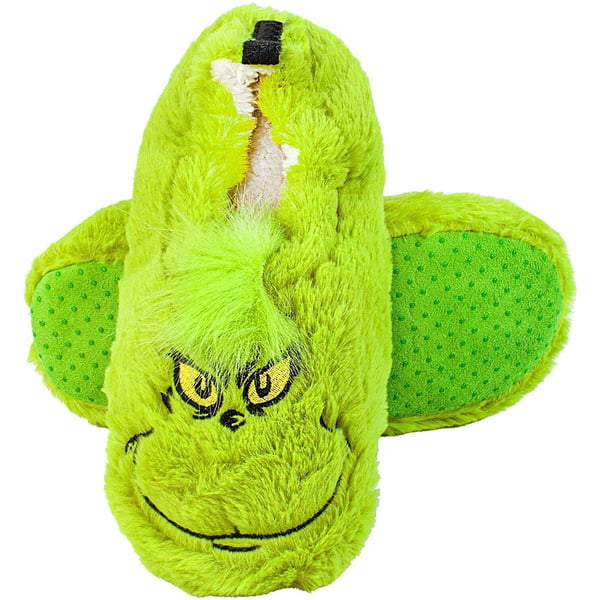 The Grinch Childrens/Kids Embroidered Face Fluffy Slippers