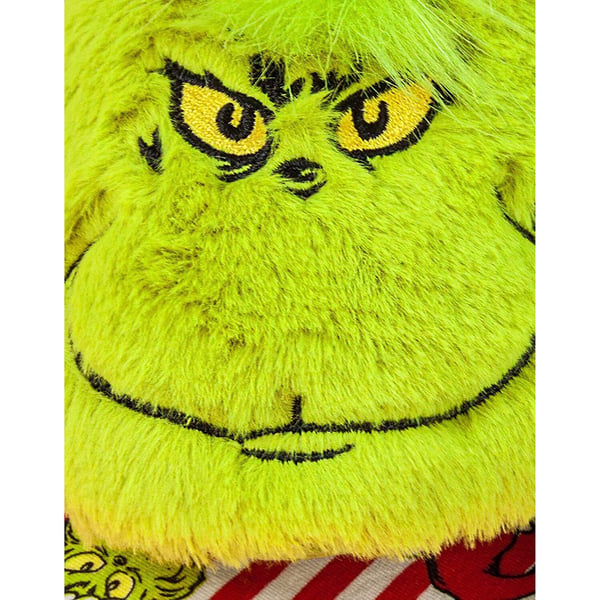 The Grinch Childrens/Kids Embroidered Face Fluffy Slippers