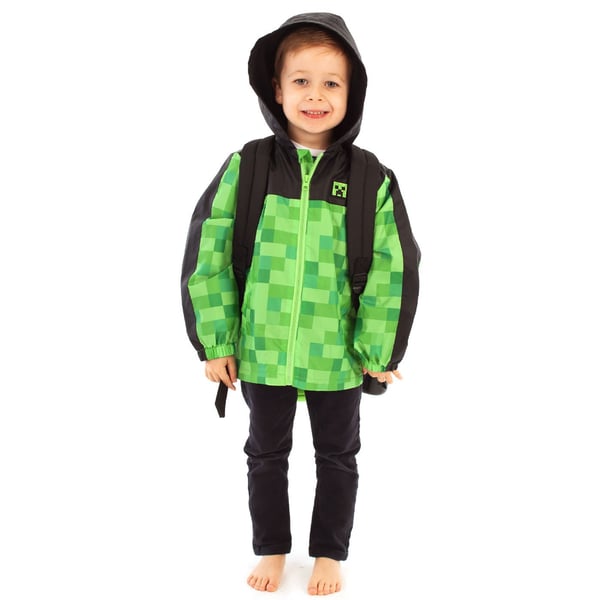 Minecraft Poikien Creeper Hupullinen Vedenpitävä Takki