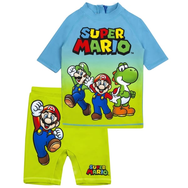 Super Mario Boys Short-Sleeved Swim Set
