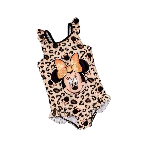Disney Girls Minnie Mouse Swimsuit And Poncho Set
