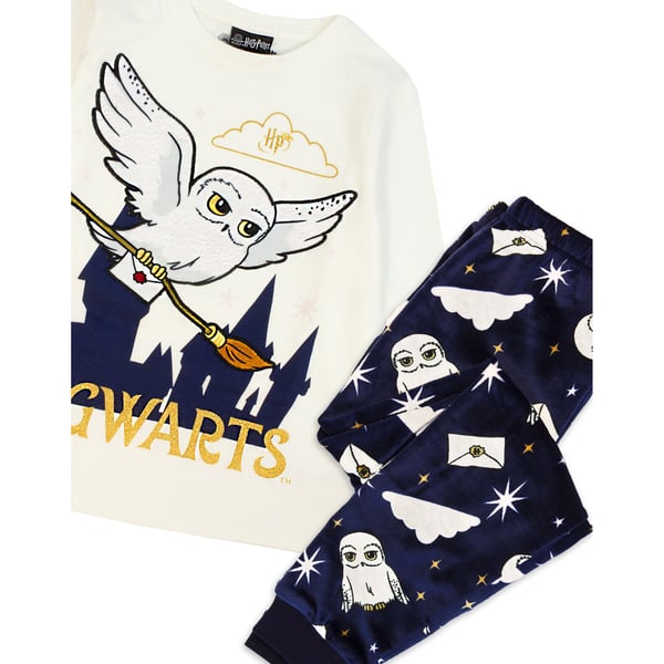 Harry Potter Piger Hedwig Fleece lang pyjamasæt