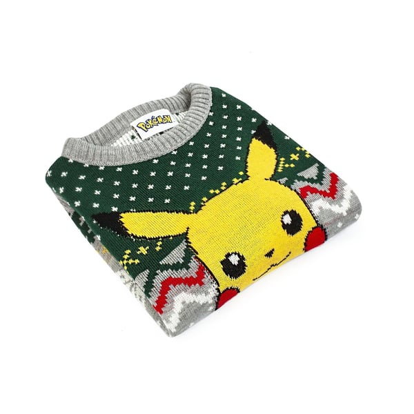 Pokemon Børn/Børn Pikachu strikket juletrøje