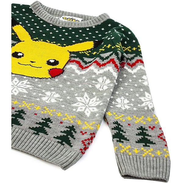 Pokemon Børn/Børn Pikachu strikket juletrøje