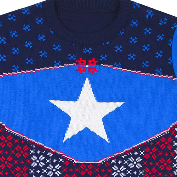 Captain America Unisex Adult Shield Knitted Christmas Sweatshirt