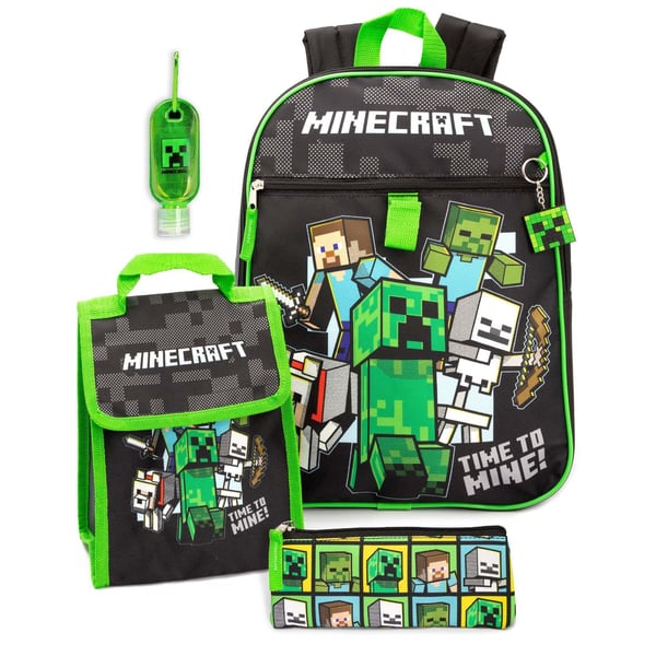 Minecraft Børne/børn Time To Mine Rygsæksæt