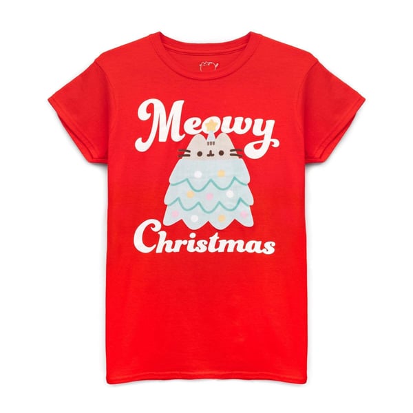 Pusheen Womens/Ladies Meowy Christmas T-Shirt