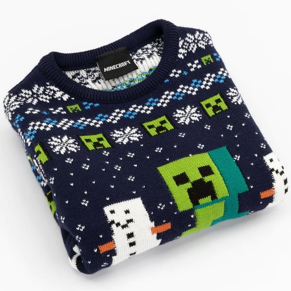 Minecraft Barn/Kids Creeper Ull Jul Tröja