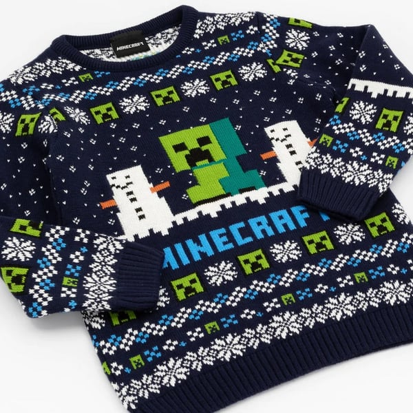 Minecraft Barn/Kids Creeper Ull Jul Tröja