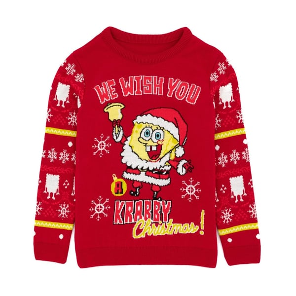 Svampbob Fyrkant Barn/Kids Stickad Jultröja