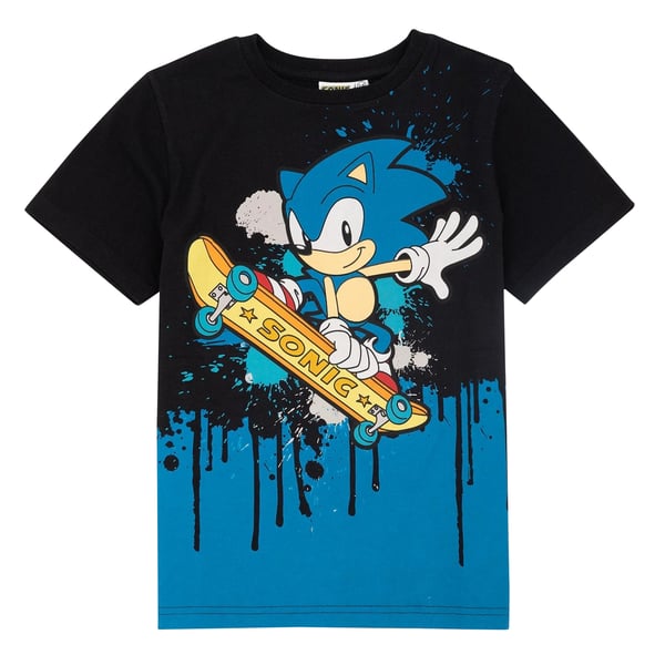 Sonic The Hedgehog Skateboard T-shirt til børn/børn Sonic The Hedgehog Skateboard T-shirt til børn/børn