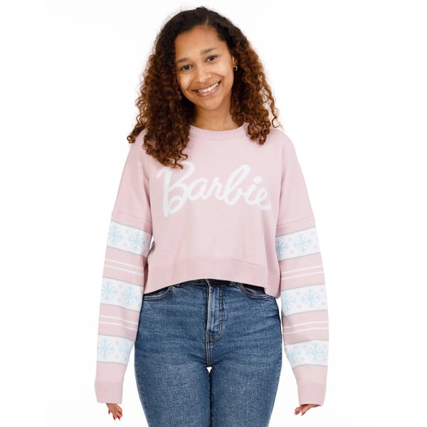 Barbie Womens/Ladies Logo Cropped Jumper