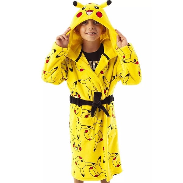 Pokemon Childrens/Kids Pikachu Front Pocket Robe