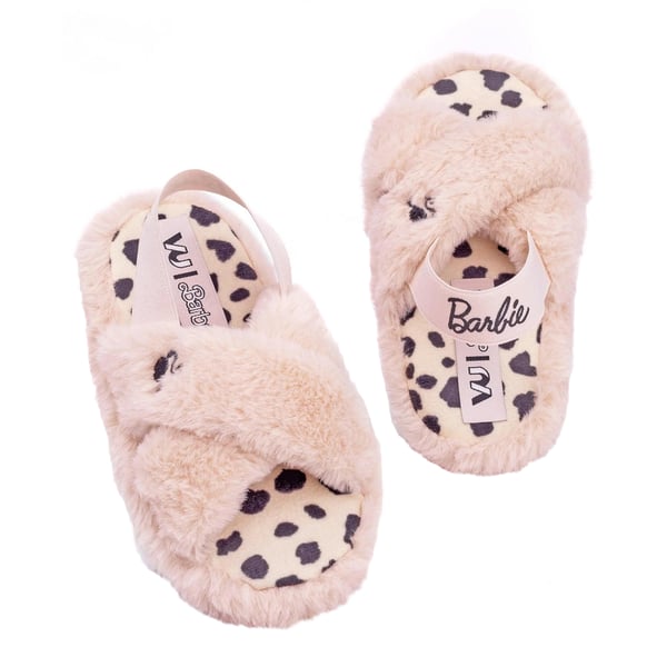 Barbie Girls Faux Fur Slip-on Slippers
