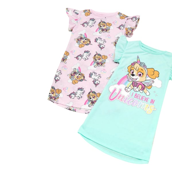 Paw Patrol Girls Skye Unicorn Nightie (Pack of 2)