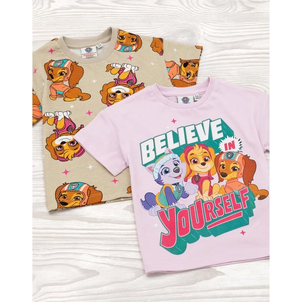Paw Patrol Girls Believe In Yourself T-Shirt (Pack of 2)