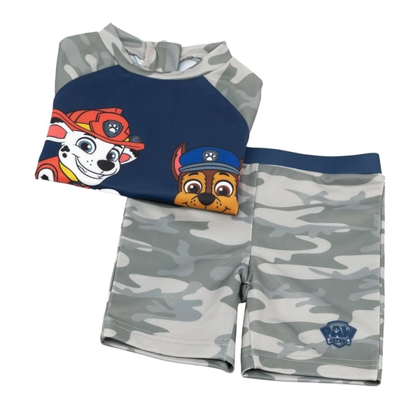 Paw Patrol Boys Camo Two-Piece Swimsuit