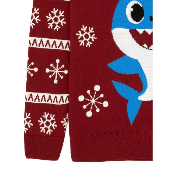 Baby Shark Mens Daddy Shark Knitted Christmas Jumper