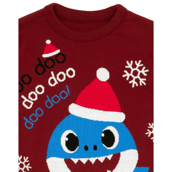 Baby Shark Mens Daddy Shark Knitted Christmas Jumper