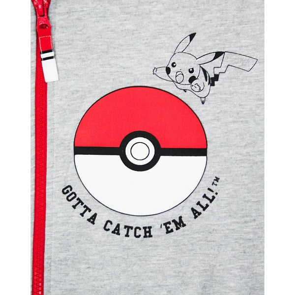 Pokemon Boys Gotta Catch Em All Pokeball Full Zip Drawstring Hoodie
