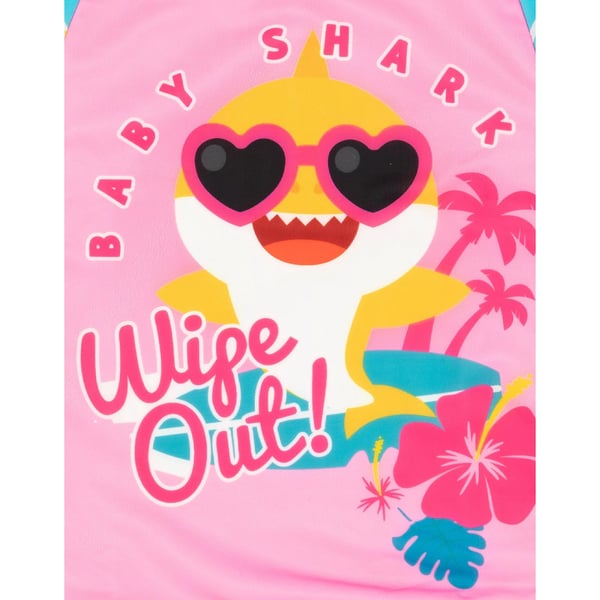 Baby Shark Girls Wipe Out! Long-Sleeved One Piece Swimsuit