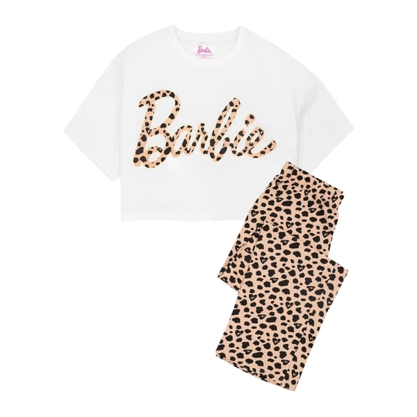 Barbie Womens/Ladies Animal Print Pyjama Set