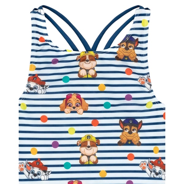 Paw Patrol Girls Striped One Piece Swimsuit