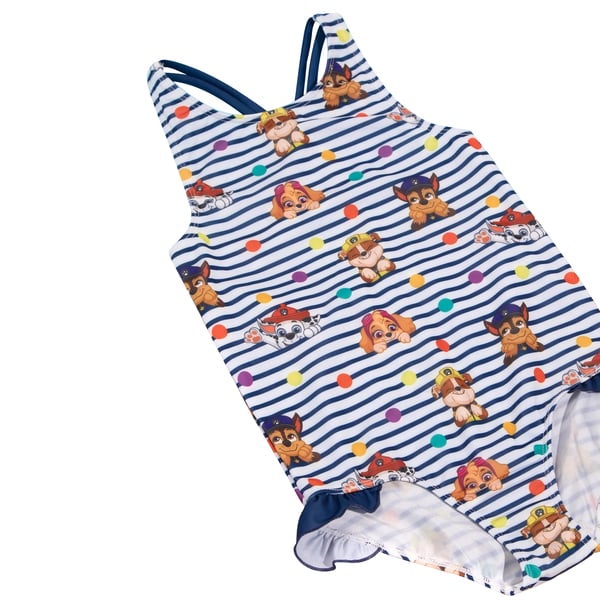 Paw Patrol Girls Striped One Piece Swimsuit
