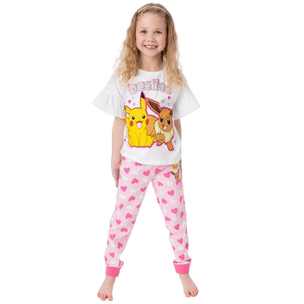 Pokemon Girls Besties Pikachu & Eevee Frill Long Pyjama Set