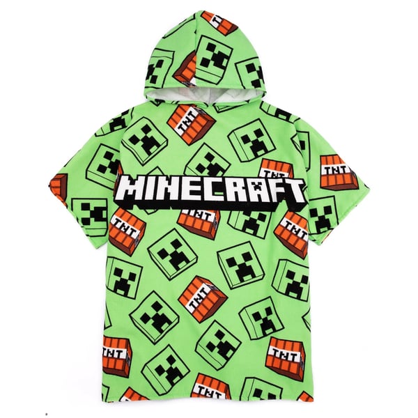 Minecraft Boys Creeper Hooded Towel
