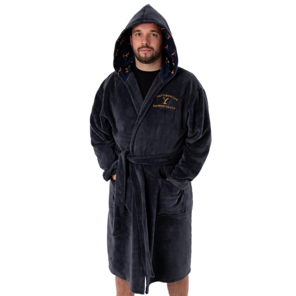 Yellowstone Mens Dutton Ranch Hooded Robe Yellowstone Mens Dutton Ranch Hooded Robe