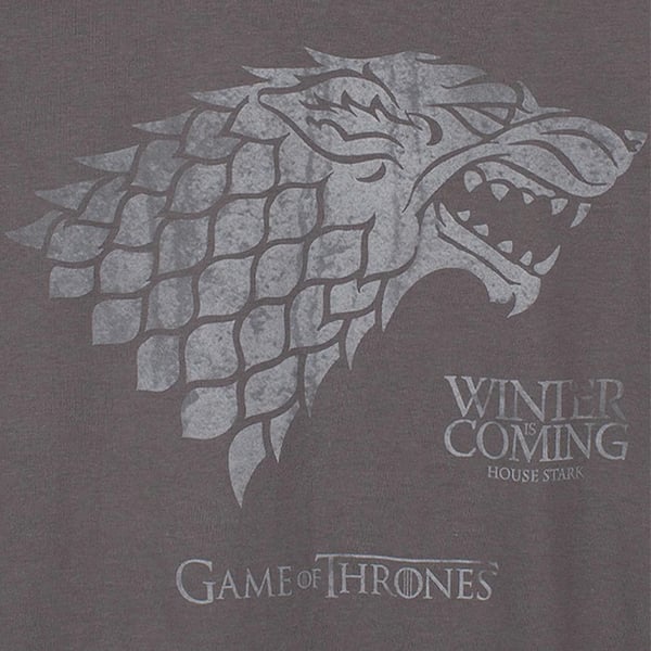 Game of Thrones Mens Winter Is Coming Direwolf T-Shirt