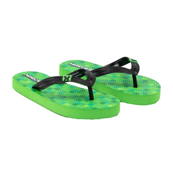 Minecraft Childrens/Kids Creeper Flip Flops
