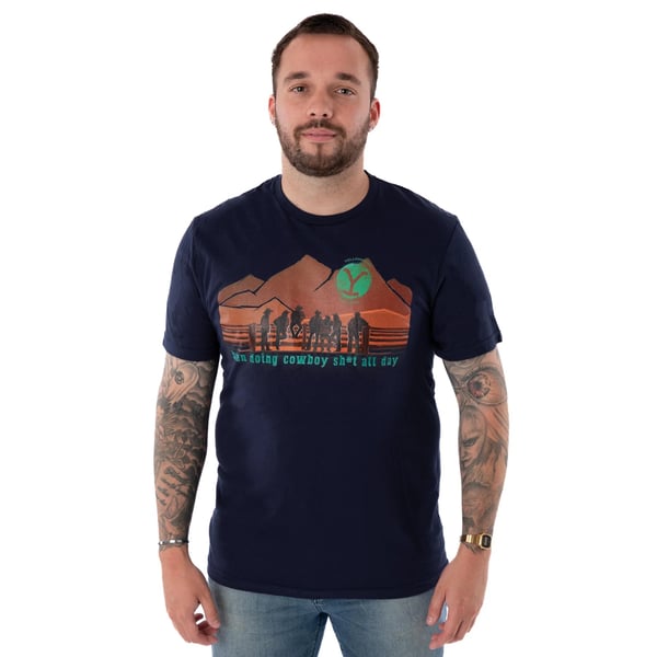 Yellowstone Mens Cowboy Short-Sleeved T-Shirt