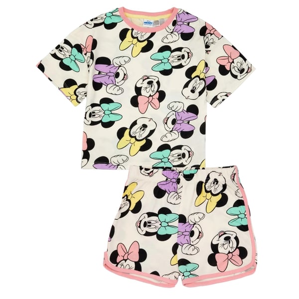 Minnie Mouse Pyjamas med kort ärm för flickor, heltäckande tryck