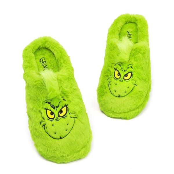 Grinch Unisex Aikuisten Kasvot Tekoturkis Tohvelit