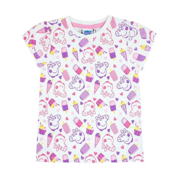 Peppa Pig T-shirt med heltäckande tryck för flickor