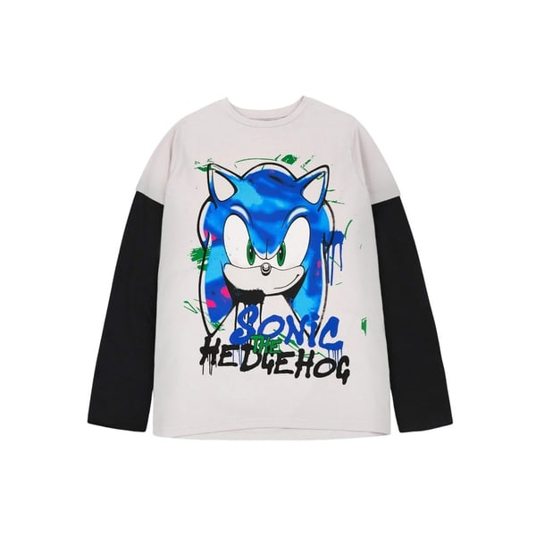Sonic The Hedgehog Boys Skater Graffiti Long-Sleeved T-Shirt