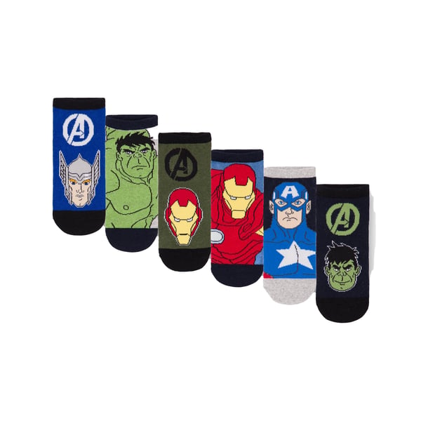 Marvel Avengers poikien hahmonsukat (6 kpl) Marvel Avengers poikien hahmonsukat (6 kpl)
