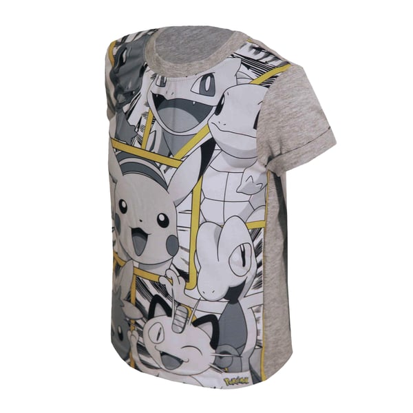 Pokemon T-shirt med panel til drenge
