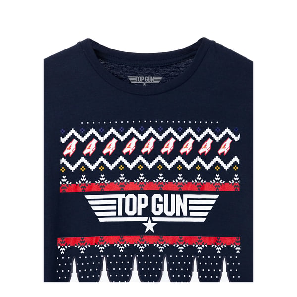Top Gun Mens Fair Isle Christmas T-Shirt