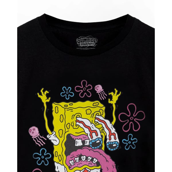 SpongeBob SquarePants Mens Not Afraid to Be Square Short-Sleeved T-Shirt