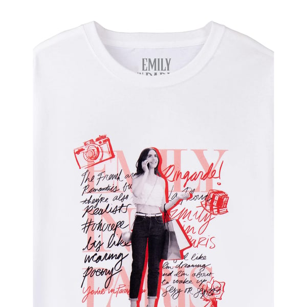 Emily In Paris Womens/Ladies Mono Typography Short-Sleeved T-Shirt