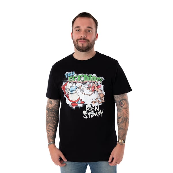 Ren & Stimpy Mens Graffiti Short-Sleeved T-Shirt